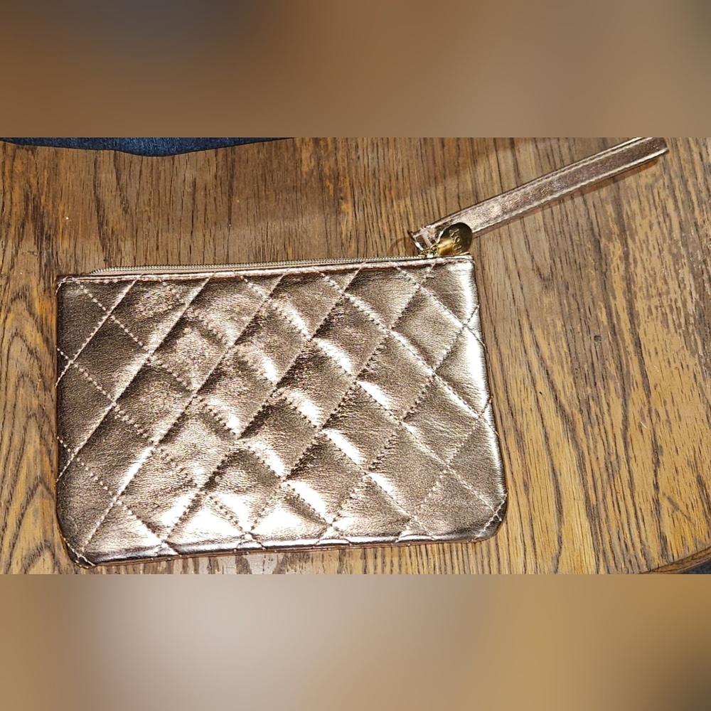 Metallic Gold Quilted Cosmetic Bag / Clutch BNIB - Picture 5 of 5